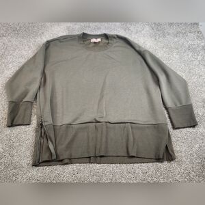 Philosophy Womens Repubic Sweatshirt Size 2X Green Side Zippers